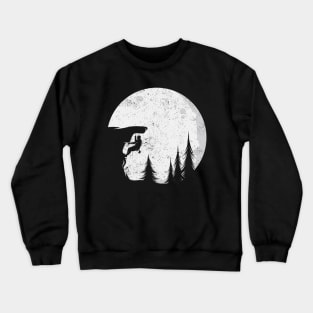 Rock Climbing Cool Moon hipster climber Crewneck Sweatshirt